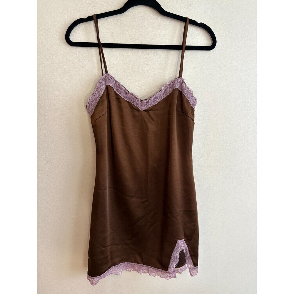 Motel Brown‎ Lace Slip Dress Size Medium Y2K Fairy